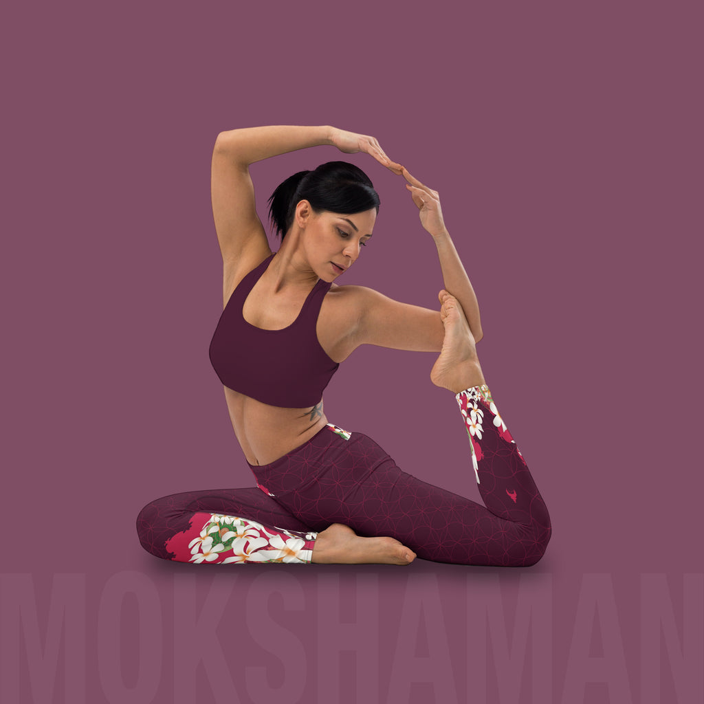 "OMAJA“ Yoga Leggins in burgunderrot