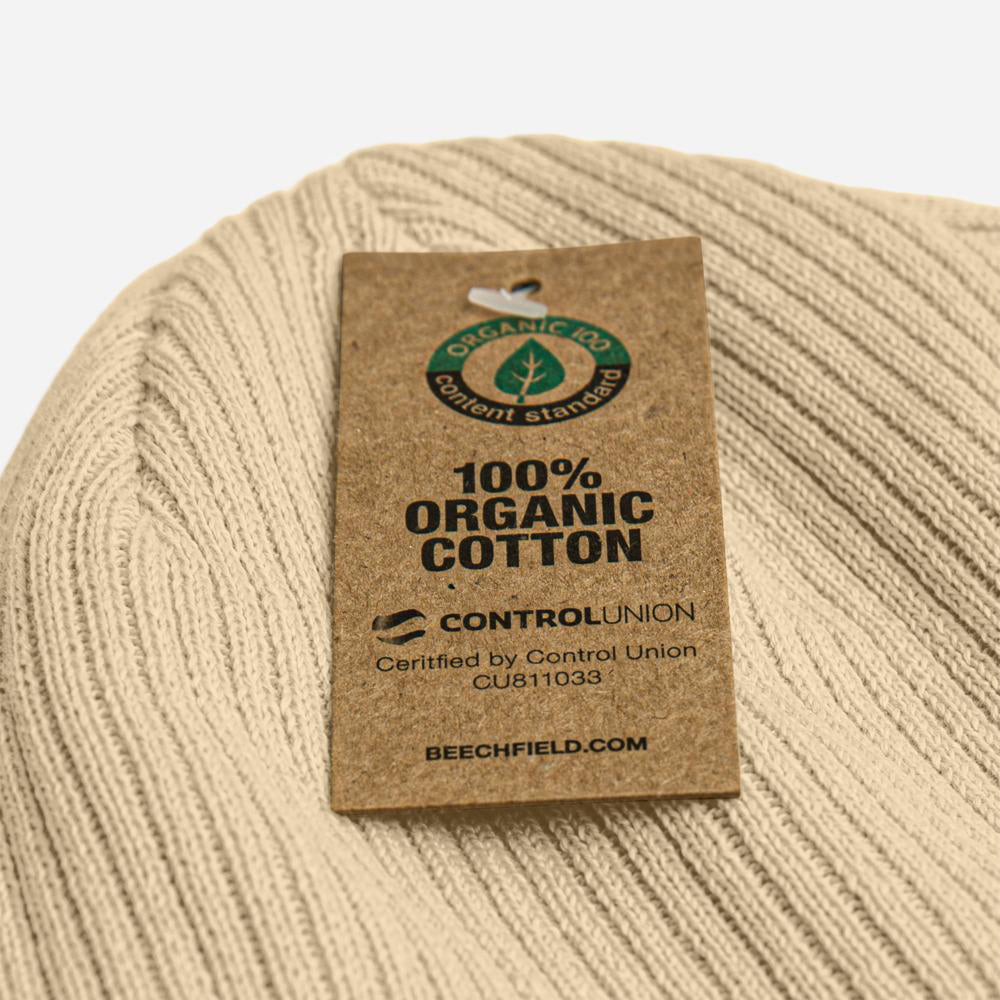 „MOKSHAMAMA‘S BIOBEANIE“, gerippte Mütze aus Bio-Baumwolle