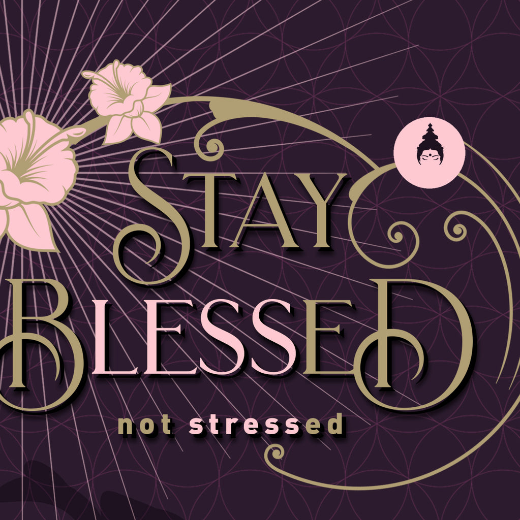 „STAY BLESSED“ TURNBEUTEL IN AUBERGINE & GOLD