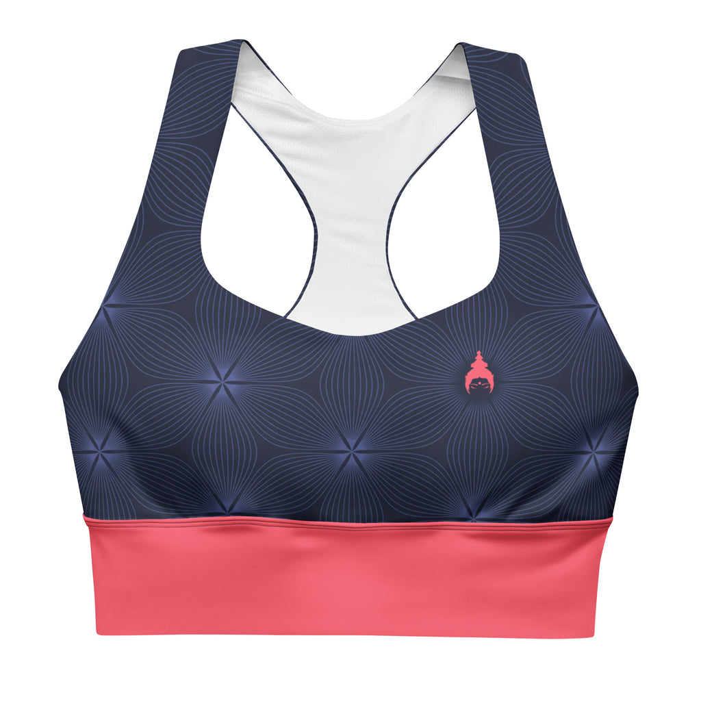 "YAMIKA" Longline-Sport-BH in navy & coral