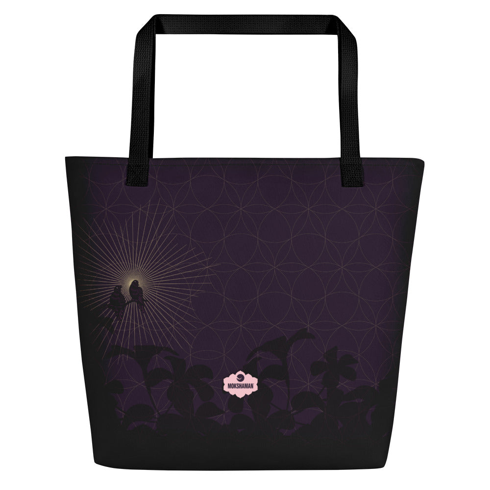 „STAY BLESSED“ Shopper in Aubergine & Gold