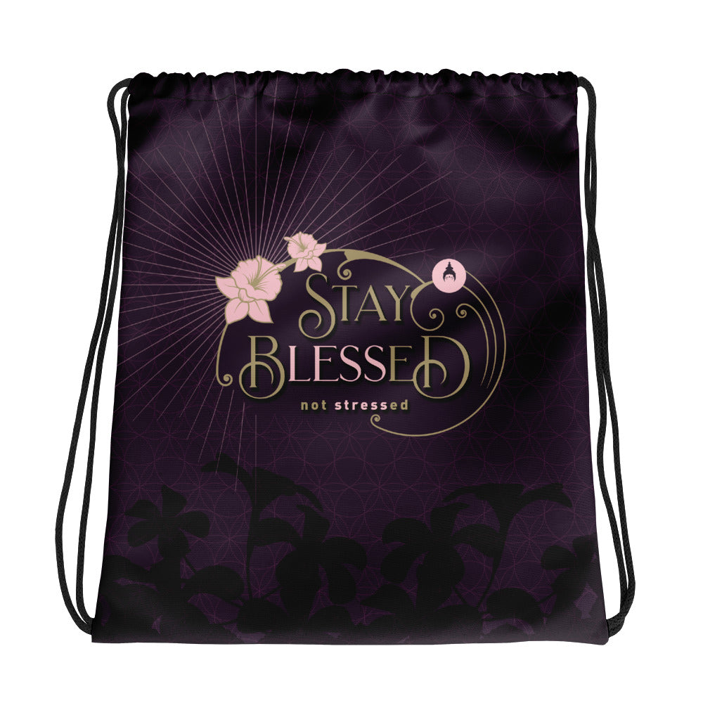 „STAY BLESSED“ TURNBEUTEL IN AUBERGINE & GOLD