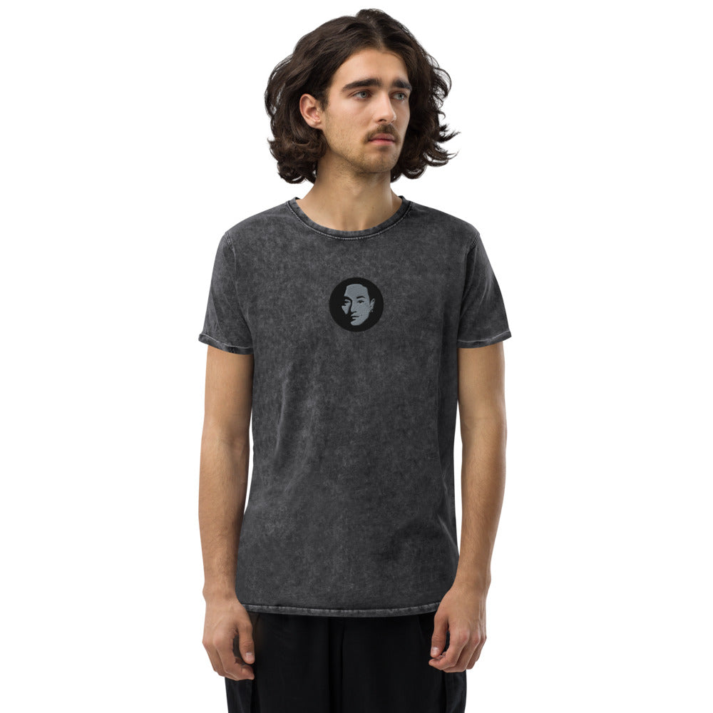 Coco‘s besticktes Denim-T-Shirt in Anthrazit